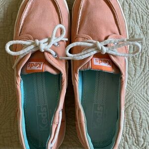 Keds Peach Canvas Boat Shoes